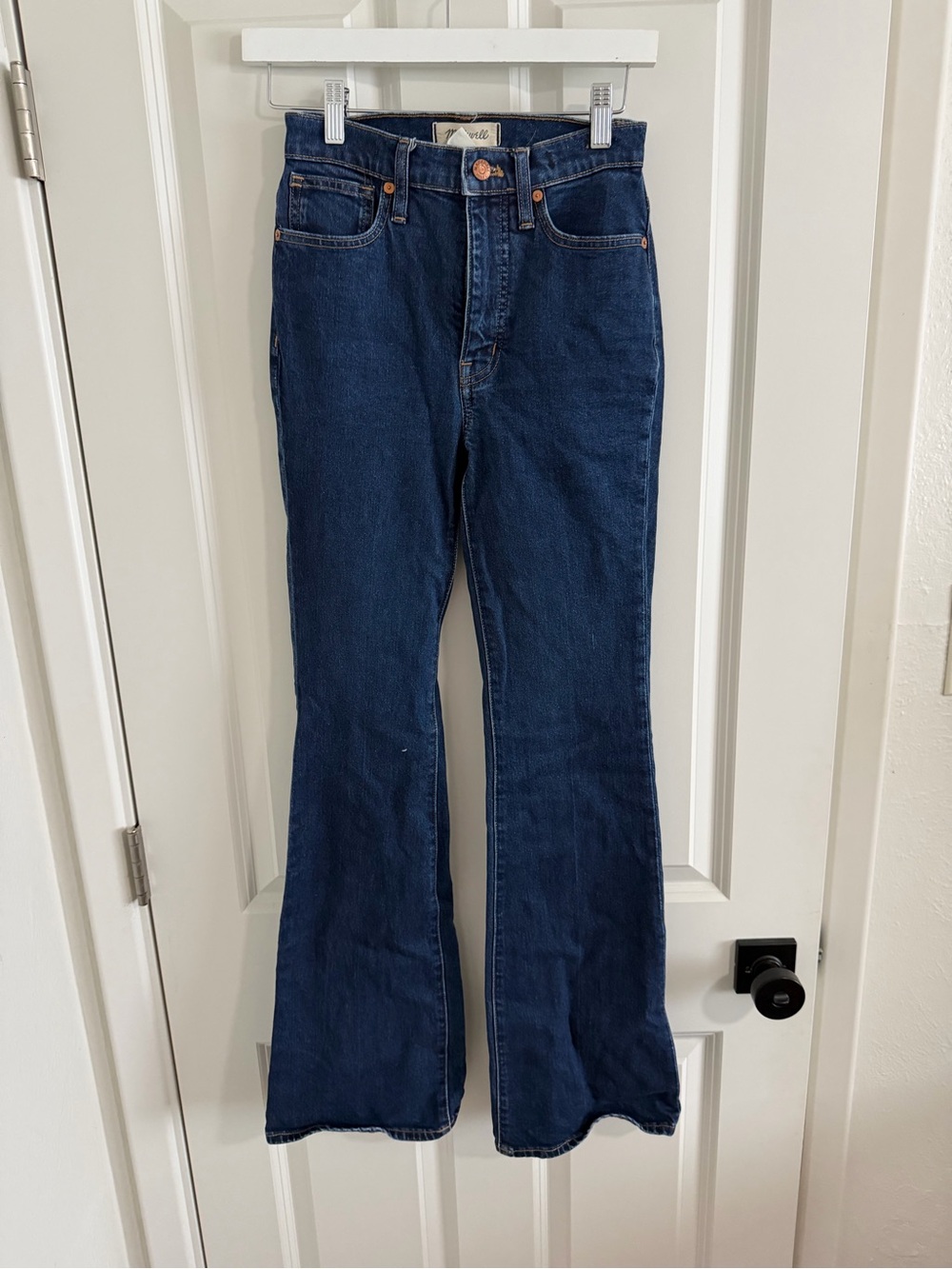 Madewell Dark Blue High-Rise Flare Jeans